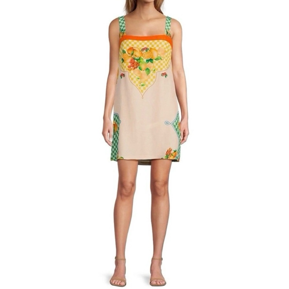 Antonio Melani Small Eliana Fruit Print Linen Blend Sleeveless Mini Dress NWT - Picture 2 of 13